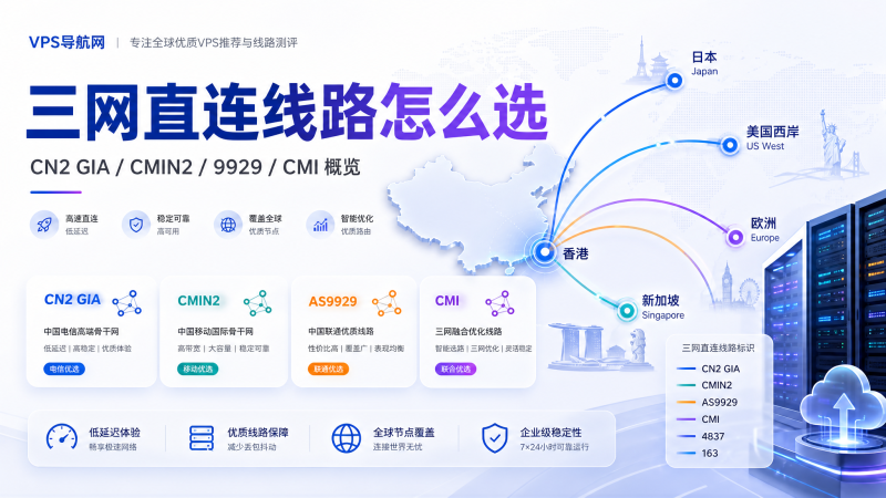 VPS三网直连线路怎么选：CN2 GIA、CMIN2、9929、CMI、4837 有什么区别？-VPS导航网