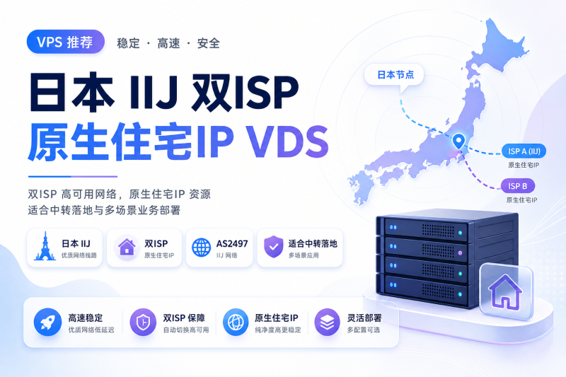 LisaHost 日本IIJ双ISP原生住宅IP VDS：年付999元起，原生住宅IP解锁日本服务 - VPS导航