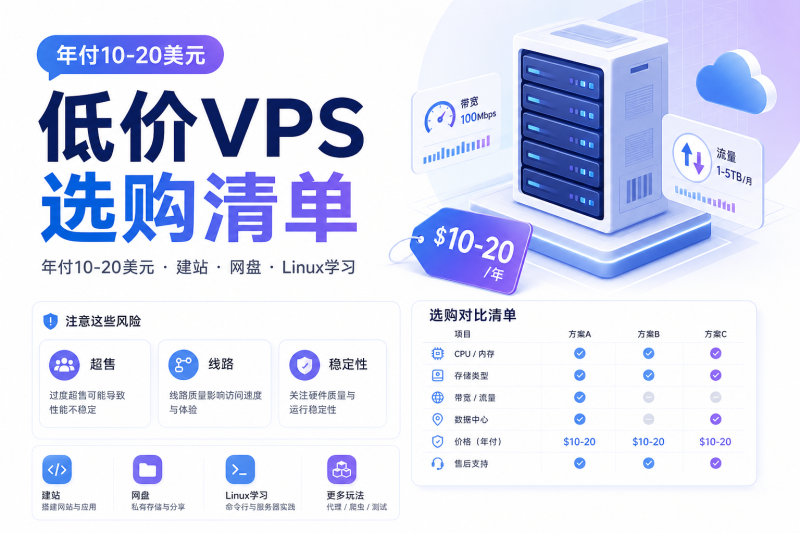 2026低价VPS推荐:年付10-20美元服务器怎么选? - VPS导航